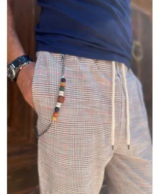 Pantaloni beige uomo, Principe di Galles