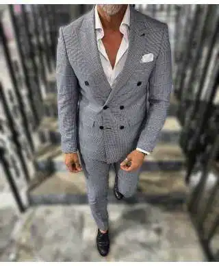 Abito uomo doppiopetto, blu - Principe di Galles, Sir 1