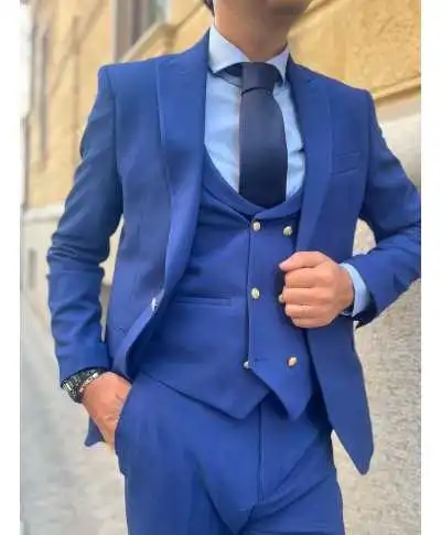 Abito uomo, blu - Con gilet - Taglio giovanile - Abiti uomo gogolfun.it