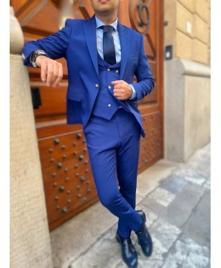 Abito uomo, blu - Con gilet - Taglio giovanile - Abiti uomo gogolfun.it