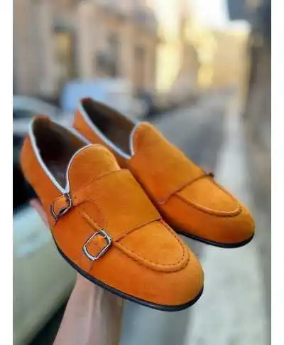 Mocassini uomo con fibbie - Arancioni - Mocassini uomo particolari - Gogolfun.it