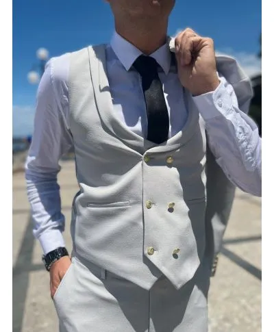 Abito uomo grigio perla - Con gilet - Abiti invitato matrimonio, testimone, padre della sposa - Gogolfun.it