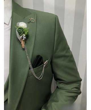 Abito uomo, verde smeraldo Con gilet doppiopetto, Ghedo