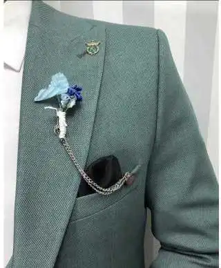 Abito uomo, verde petrolio - Con gilet doppiopetto, Ghemon