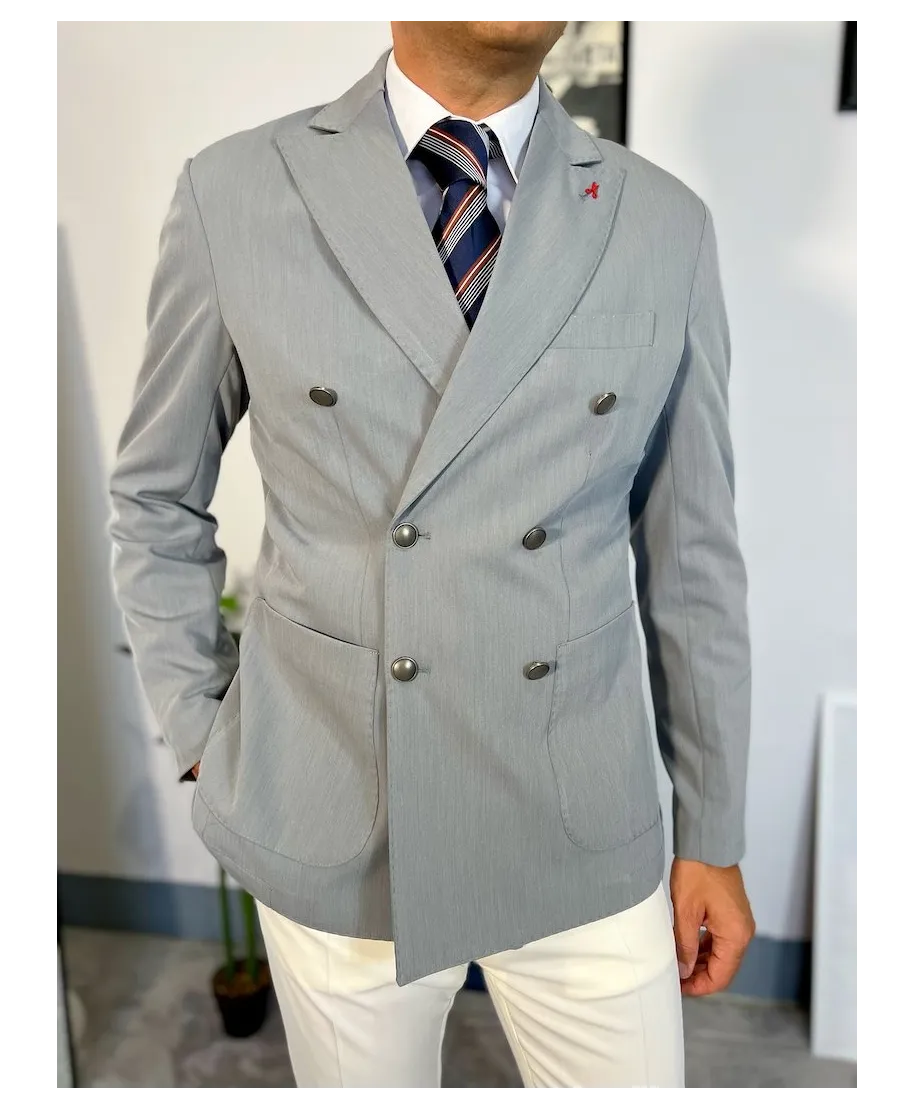 Giacca uomo grigia doppiopetto - Made in Italy - Giacche doppiopetto - Gogolfun.it Giacca uomo grigia doppiopetto - Made in Italy - Giacche doppiopetto - Gogolfun.it