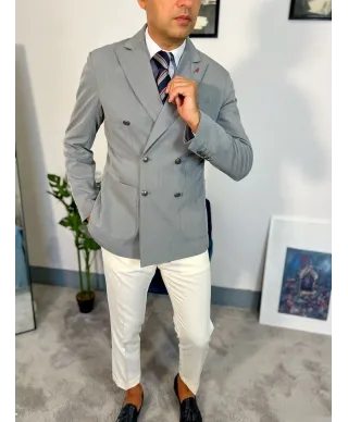 Giacca uomo grigia doppiopetto