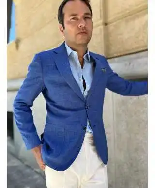 Giacca uomo blu elettrico - Made in Italy - Giacche uomo sportive, eleganti, estive - Gogolfun.it
