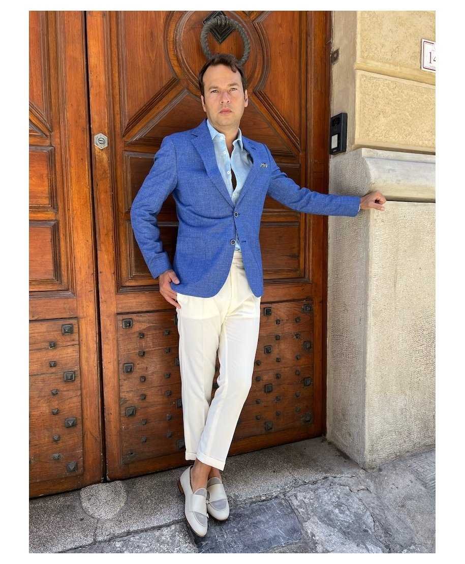 Giacca blu elettrico uomo best sale