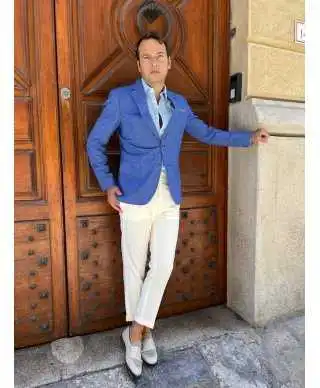Giacca uomo blu elettrico - Made in Italy - Giacche uomo sportive, eleganti, estive - Gogolfun.it