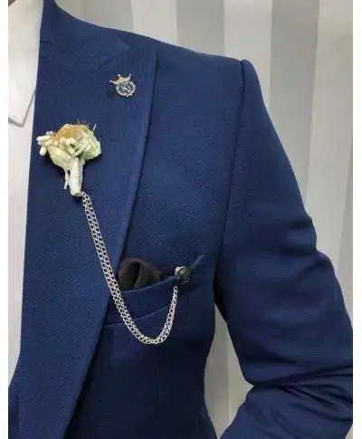 Abito uomo, blu - Con gilet doppiopetto