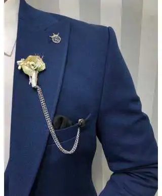 Abito uomo, blu - Con gilet doppiopetto