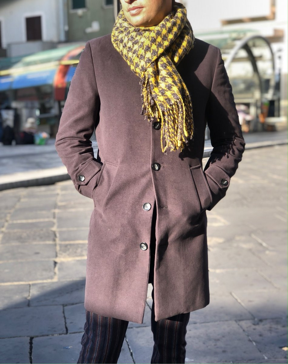 Indossare Sciarpa Con Cappotto Uomo Cappotto Uomo Grigio Online