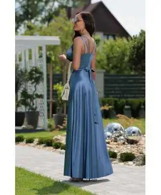 Vestito lungo elegante con spacco - Marina