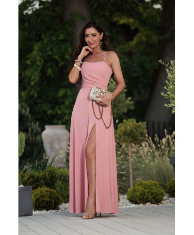 Vestito lungo elegante con schiena scoperta - Nathalie - Abiti da cerimonia semplici - Gogolfun.it