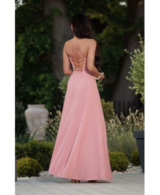 Vestito lungo elegante con schiena scoperta - Nathalie - Abiti da cerimonia semplici - Gogolfun.it