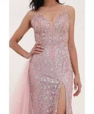 Abito a sirena con coda staccabile - Rosa - Vestiti eleganti per matrimoni e diciottesimi compleanni - Gogolfun.it