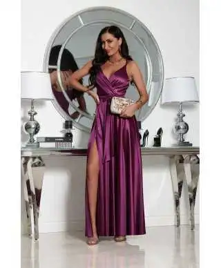 Vestito lungo elegante con spacco - Marina