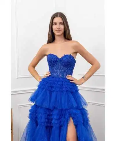 Vestito da cerimonia con gonna ampia, blu - Diciottesimo compleanno - Cerimonia Gogolfun.it