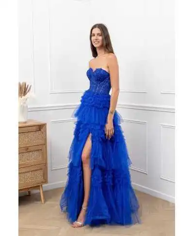 Vestito da cerimonia con gonna ampia, blu - Diciottesimo compleanno - Cerimonia Gogolfun.it