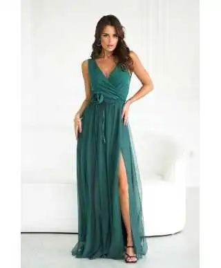 Vestito lungo verde - Gonna in tulle - Vestiti lunghi eleganti - Gogolfun.it