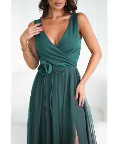 Vestito lungo verde - Gonna in tulle - Vestiti lunghi eleganti - Gogolfun.it