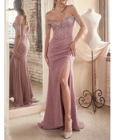 Vestito elegante a sirena rosa - Charlot - Abiti da cerimonia online - Gogolfun.it