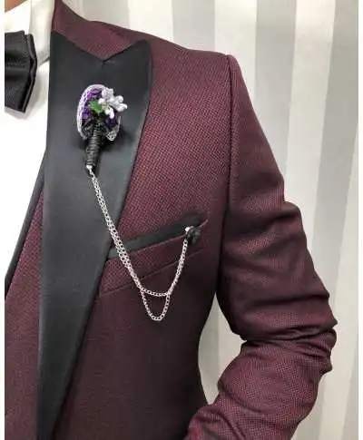 Smoking bordeaux , con reverse nero - Modello Stoccolma