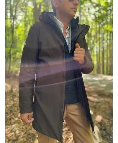 Parka uomo marrone con pettorina staccabile - Giubbotti invernali, tecnici, sportivi - Gogolfun.it