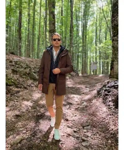 Parka uomo marrone con pettorina staccabile - Giubbotti invernali, tecnici, sportivi - Gogolfun.it