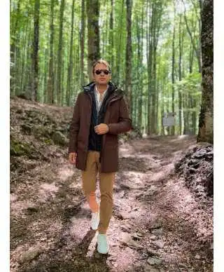 Parka uomo marrone con pettorina staccabile - Giubbotti invernali, tecnici, sportivi - Gogolfun.it