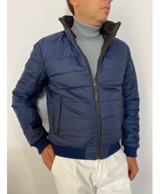 Giubbotto uomo in Vera pelle modello bomber reversibile - Marrone