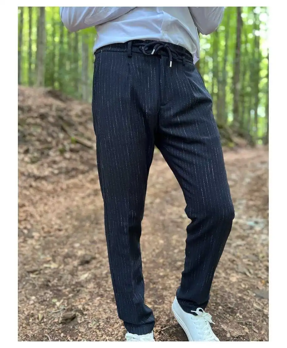 Pantaloni uomo blu con coulisse - Paul Miranda - Pantaloni sportivi, comodi, particolari - Gogolfun.it