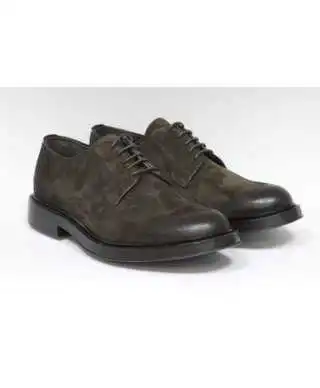 Stringata marrone in pelle scamosciata - Monte - Scarpe e mocassini uomo online - Gogolfun.it