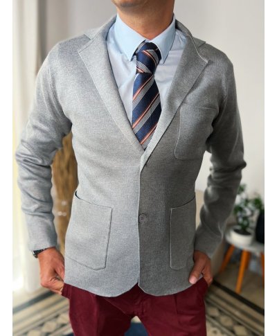 Cardigan uomo grigio perla - Monopetto - Giacche uomo particolari, sportive - Gogolfun.it