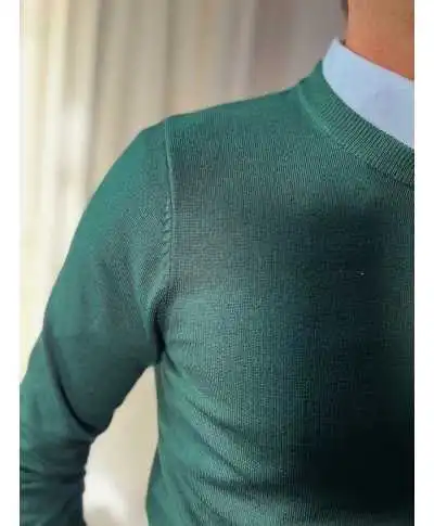 Maglioncino girocollo verde - Sottogiacca - Maglioni uomo, girocollo, dolcevita, invernali - Gogolfun.it
