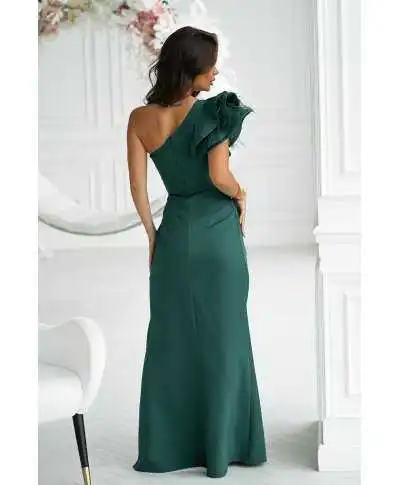Vestito lungo elegante a sirena, verde -Fiora - Abiti da cerimonia gogolfun.it