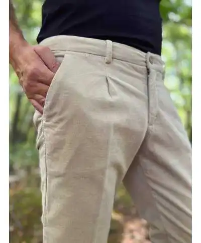 Pantaloni uomo panna in velluto liscio - Paul Miranda - Pantaloni uomo sportivi, eleganti, chinos - Gogolfun.it