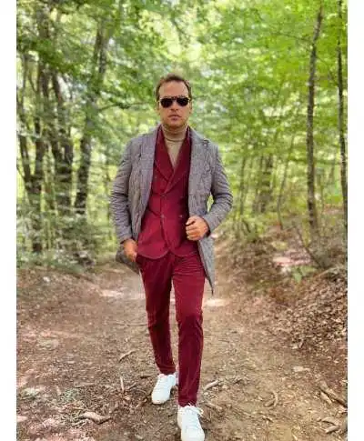 Pantaloni uomo bordeaux, chinos - Paul Miranda - Pantaloni uomo particolari, eleganti, chinos - Gogolfun.it