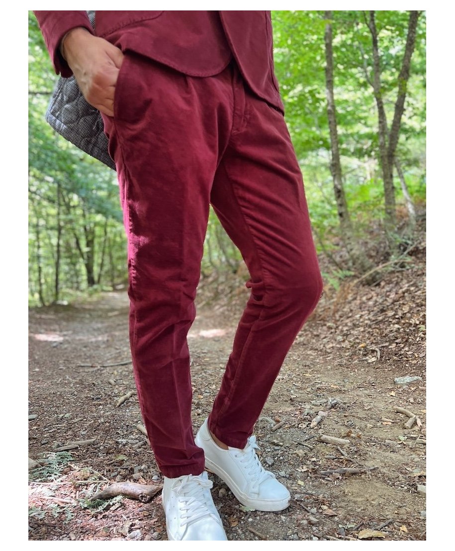 Pantaloni uomo bordeaux, chinos - Paul Miranda - Pantaloni uomo particolari, eleganti, chinos - Gogolfun.it