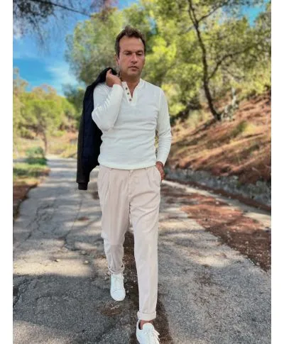Serafino bianco - Maglioni uomo online - Abbigliamento Gogolfun.it
