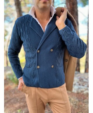 Cardigan uomo blu Avion, doppiopetto - Maglioni uomo online - Gogolfun.it