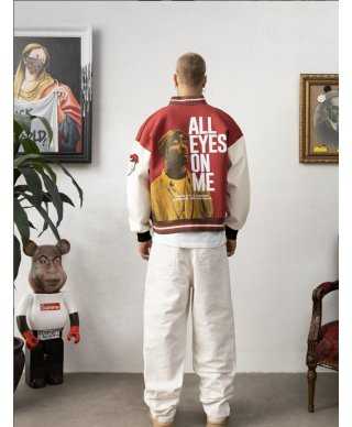 Giacca college con stampa Tupac