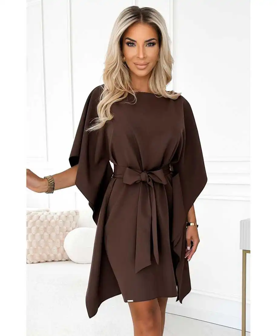 Vestito corto a pipistrello - Cacao - Abbigliamento donna online - Gogolfun.it