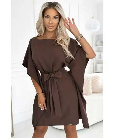 Vestito corto a pipistrello - Cacao - Abbigliamento donna online - Gogolfun.it
