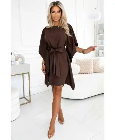 Vestito corto a pipistrello - Cacao - Abbigliamento donna online - Gogolfun.it