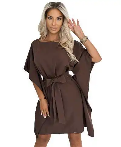 Vestito corto a pipistrello - Cacao - Abbigliamento donna online - Gogolfun.it