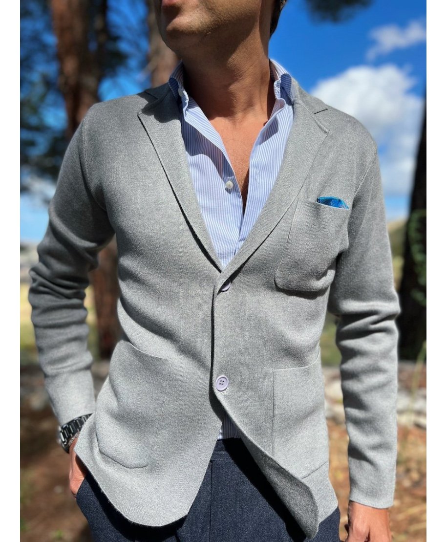 Cardigan uomo grigio perla - Monopetto - Giacche uomo particolari, sportive - Gogolfun.it