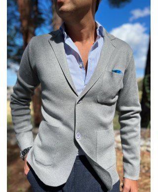 Cardigan uomo grigio perla - Monopetto - Giacche uomo particolari, sportive - Gogolfun.it