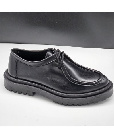 Scarpa uomo derby in pelle nera con suola carrarmato - Scarpe uomo online - Gogolfun.it