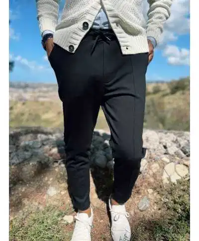 Pantaloni uomo con lacci, nero - Paul Miranda